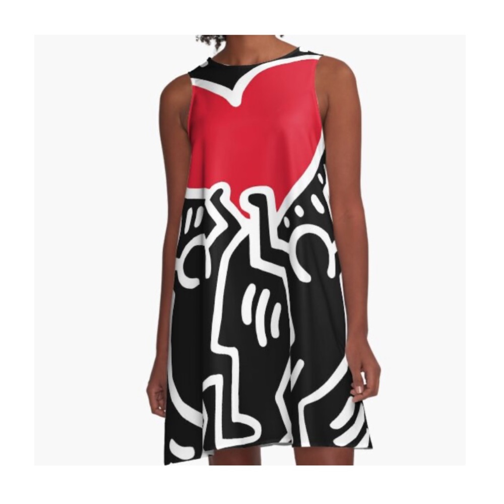Keith Haring Love A line dress